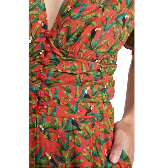 FARM Rio Tucano Paradise Open Back Jumpsuit - Size Small - Picture 3 of 6